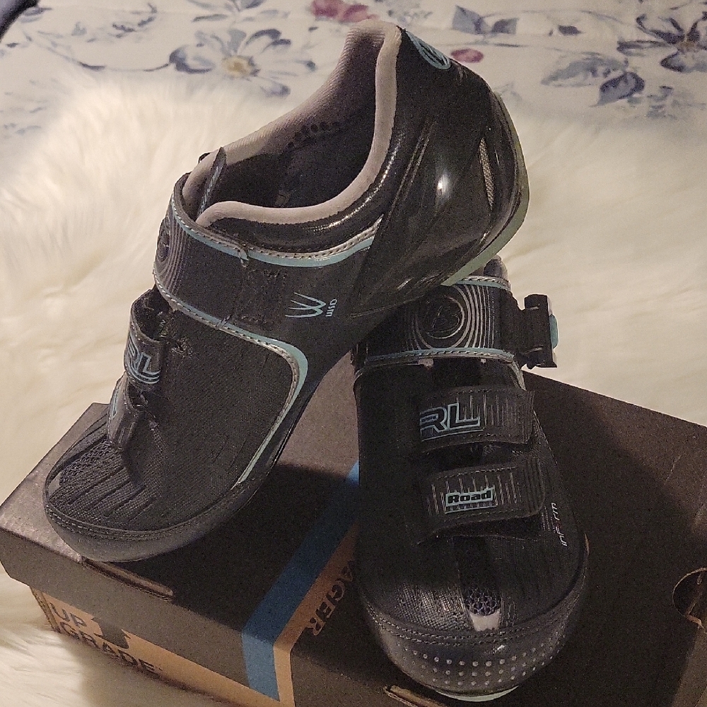 Bontrager Cycling Shoes with Red, Blue and Gray Accents NIB